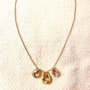 3 Gemstone Necklace with Gold chain CUTE!